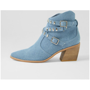 Jazpers Denim Fabric Ankle Boots