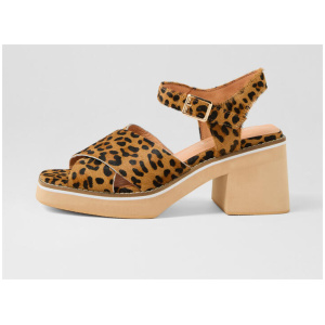 Jemi Tan Leopard Pony Sandals