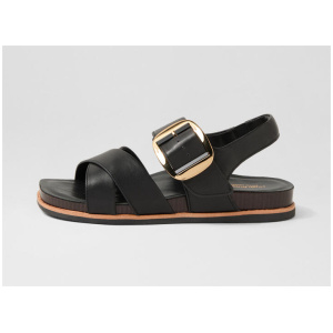 Jester Black Leather Sandals