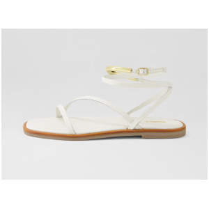 Jimena White Leather Sandals