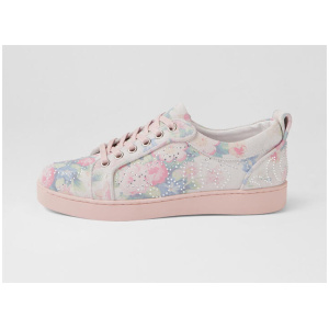Jonell Pastel Floral Silver Suede Jewels Sneakers