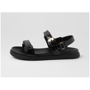 Jument Black Croc Sandals