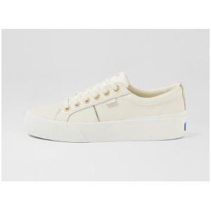 Jump Kick Duo Leather Cream Gold Canvas Sneakers
