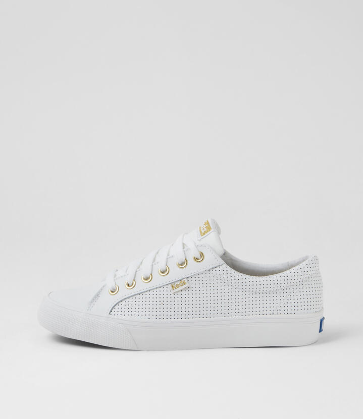 Jumpkick Perf White Leather Sneakers