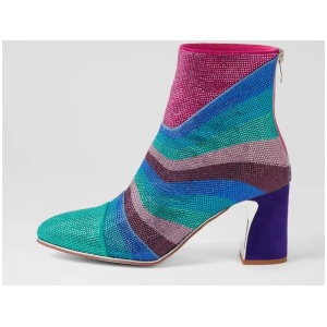 Kaxxi Purple Multi Ankle Boots