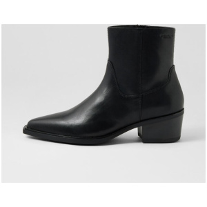 Kelsey Black Leather Ankle Boots