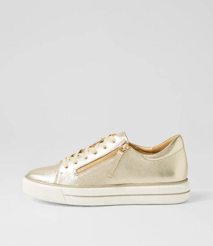 Kerk W Gold Tumble Leather Sneakers