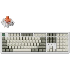 Keychron K10 Max QMK Hot-Swappable White Silent Wireless Mechanical Keyboard - Red Switch