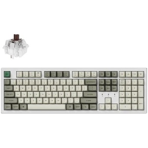 Keychron K10 Max QMK Hot-Swappable White Wireless Mechanical Keyboard - Brown Switch