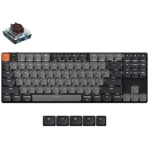 Keychron K1v6 Low-Profile QMK White Wireless Mechanical Keyboard - Brown Switch