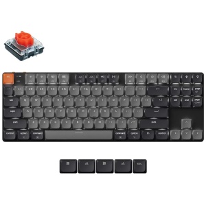 Keychron K1v6 Low-Profile QMK White Wireless Mechanical Keyboard - Red Switch