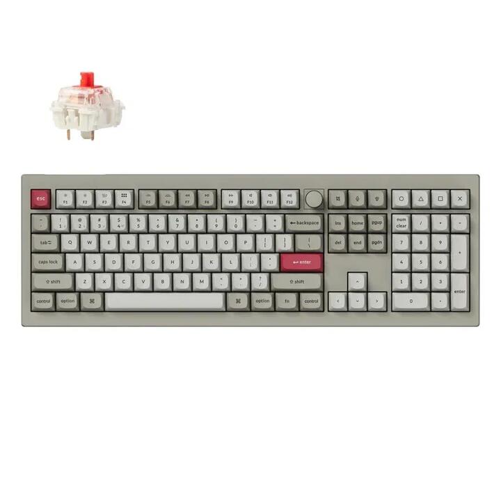 Keychron V6 Max QMK/VIA Wireless Custom Retro Mechanical Keyboard - Red Switch