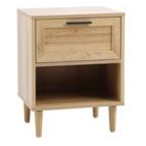 Khan 1 Drawer Bedside Table Neutral