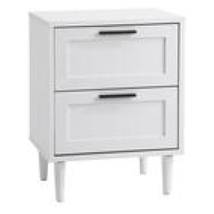Khan 2 Drawers Bedside Table White