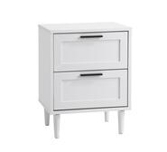 Khan 2 Drawers Bedside Table White