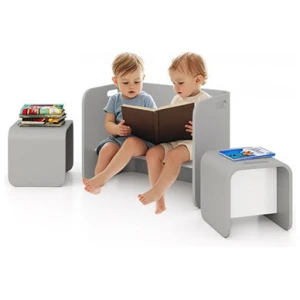 Kids Table And Chair Set With Storage Shelves