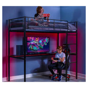 Kids X Rocker Hq Gaming Loft Bed With Desk Black