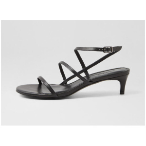 Kiyra Black Leather Sandals