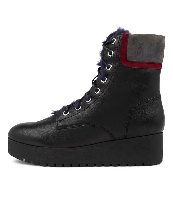 Kooper Black Leather Ankle Boots