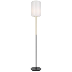 Korova Floor Lamp, White Marble, Brass, Opal Matte