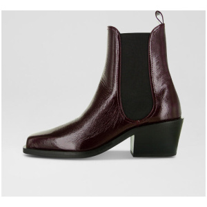 Kristen V Merlot Leather Chelsea Boots