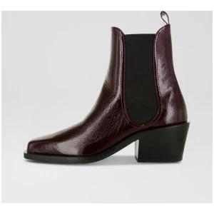 Kristen V Merlot Leather Chelsea Boots
