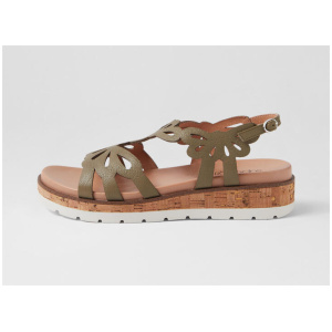 Laciest Khaki Leather Sandals