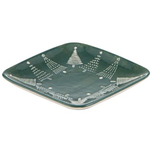 Ladelle Christmas Evergreen Square Platter