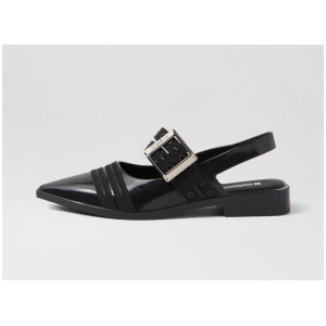 Ladylike Ad Black Pvc Flat Shoes