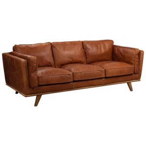 Laguna 3 Seater Leather Sofa, Vintage Saddle