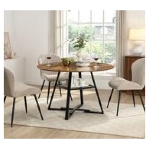 Lakelynn 4 Seater Round Dining Table Brown