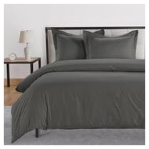 Lane Linen Double Quilt Cover Set Grey