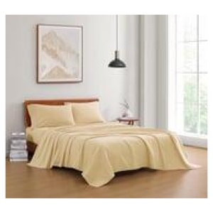 Lane Organic Washed Cotton Single Linen Sheet Set Neutral