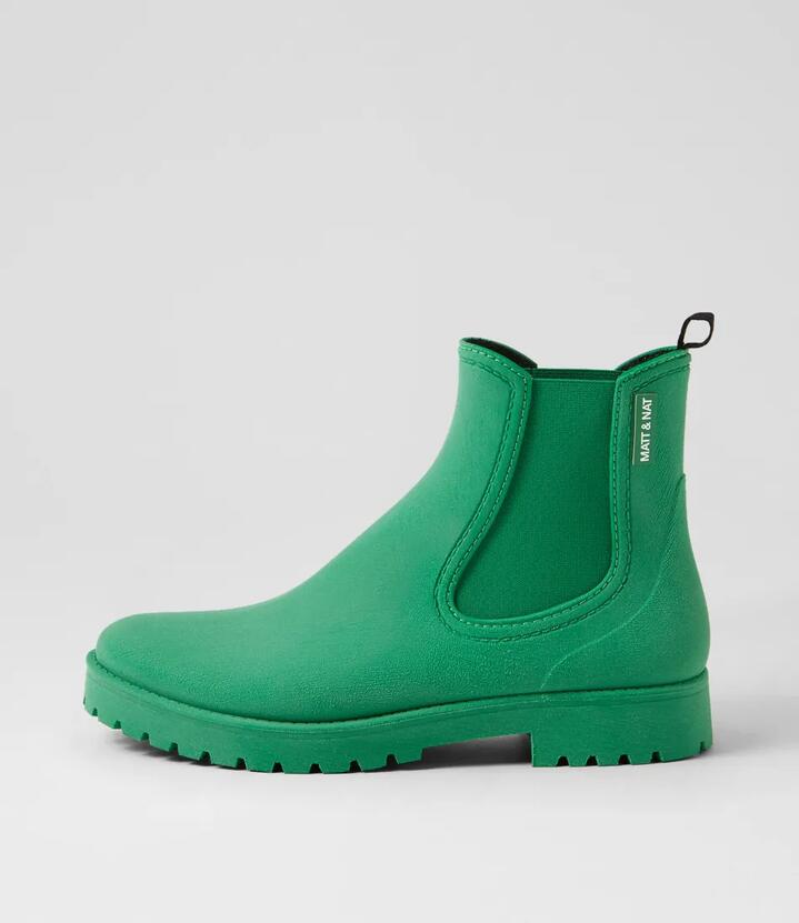 Laney Matte Green Pvc Ankle Boots