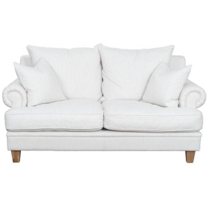 Laura 2 Seater Fabric Sofa, Pearl White