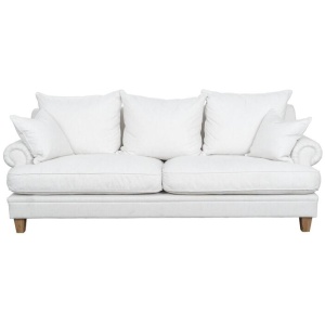 Laura 3 Seater Fabric Sofa, Pearl White