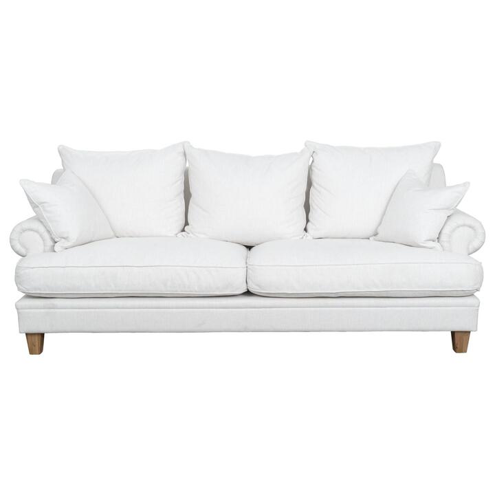 Laura 3 Seater Fabric Sofa, Pearl White