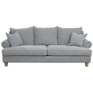 Laura 3 Seater Fabric Sofa, Stone Grey