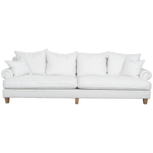 Laura 4 Seater Fabric Sofa, Pearl White