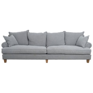 Laura 4 Seater Fabric Sofa, Stone Grey