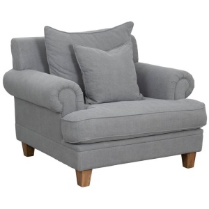 Laura Fabric Armchair, Stone Grey
