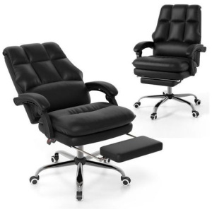 Leather Ergonomic Office Chair With Adjustable Swivel Seat