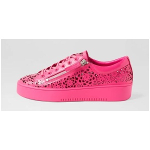 Leitha Hot Pink Leather Sneakers