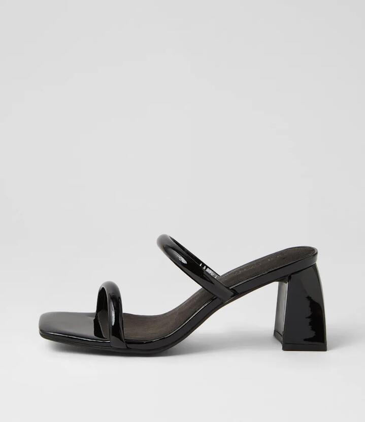 Lenny Black Patent Leather Sandals