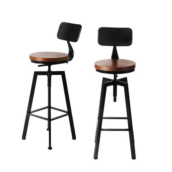 Levede Industrial Bar Stools Kitchen Stool Wooden Barstools Swivel
