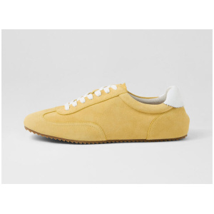 Liloa Lemon White Suede Leather Sneakers