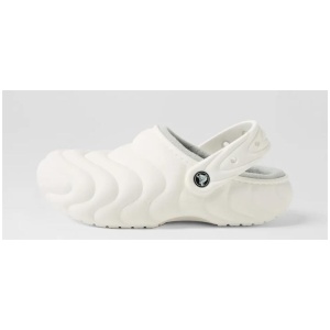 Lined Puffer White Croslite Flat Shoes