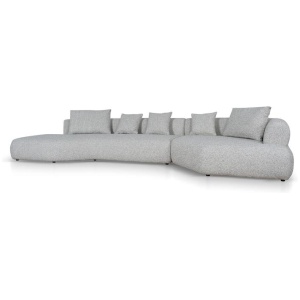Liora Left Chaise Corner Sofa - Noah Silver Lining by Interior Secrets - AfterPay Available