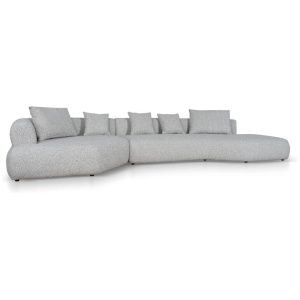 Liora Right Chaise Corner Sofa - Noah Silver Lining by Interior Secrets - AfterPay Available