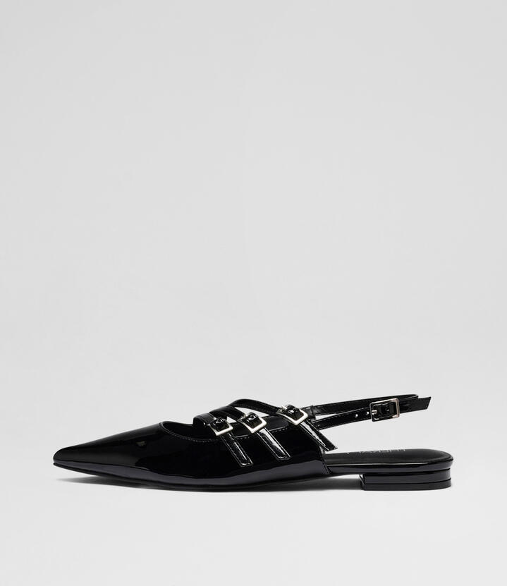 Lisst Black Patent Pu Flat Shoes
